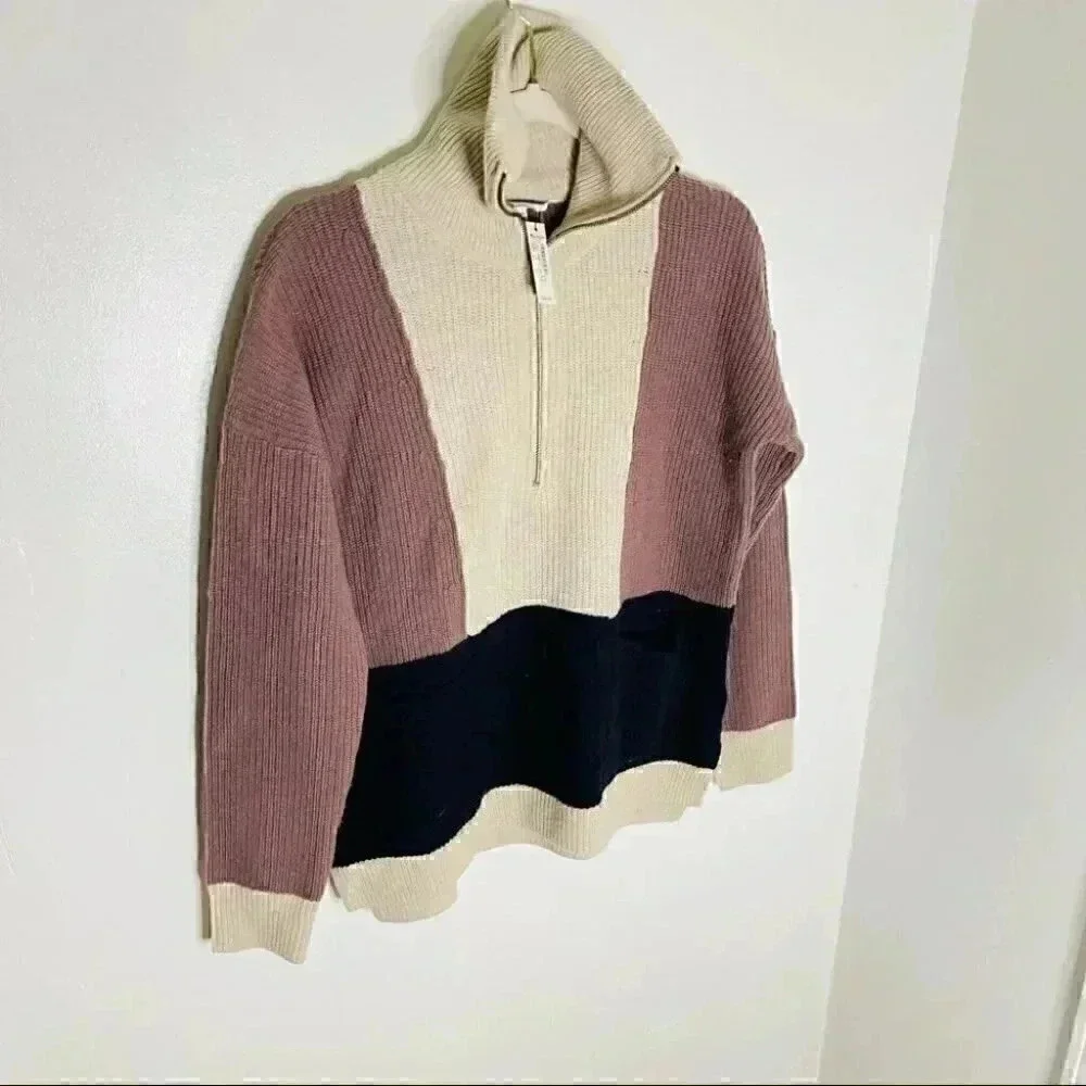 NWT Madewell Glenbrook Half-Zip Pullover Sweater